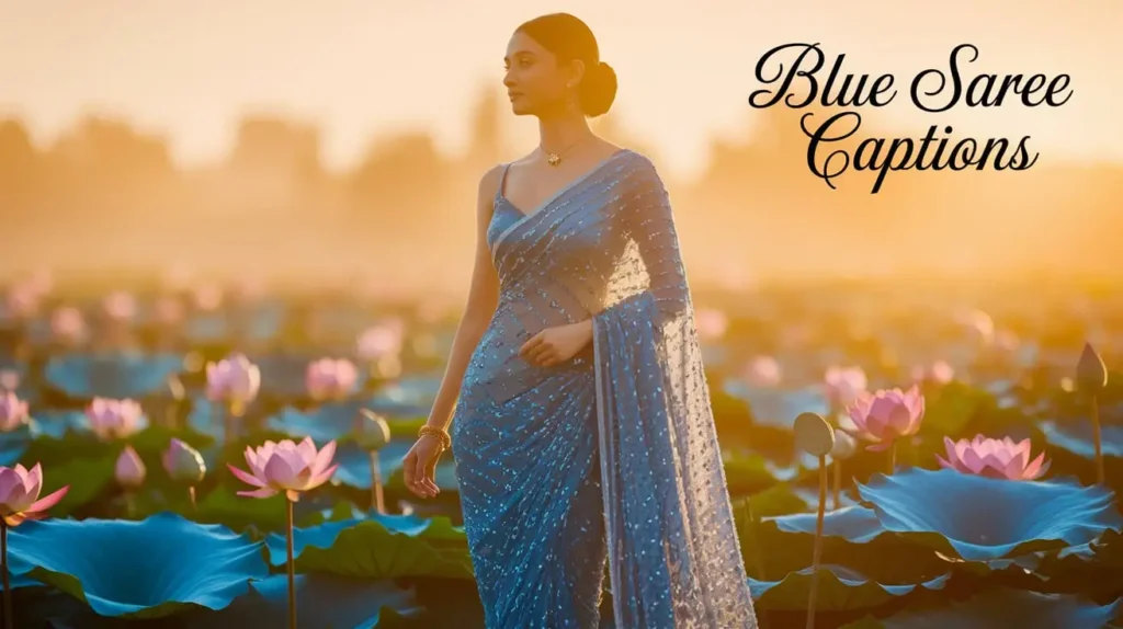 Blue Saree Captions