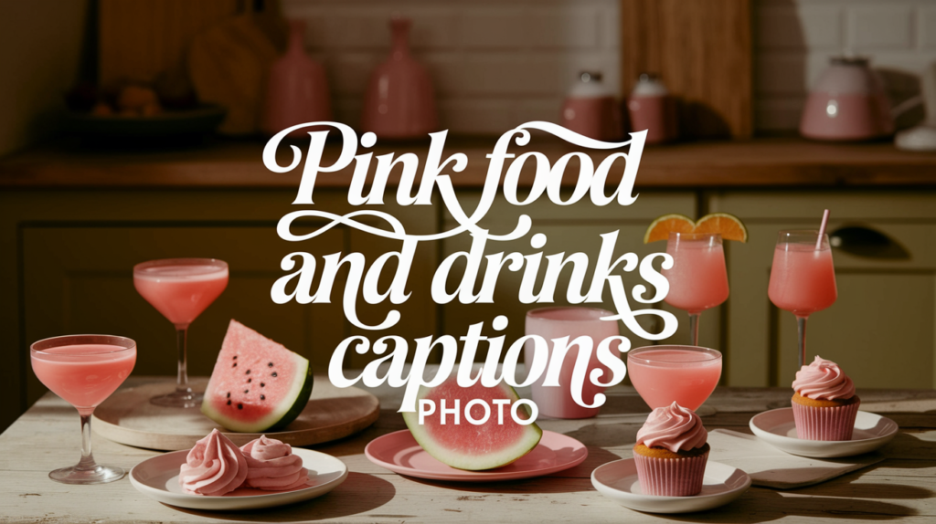 Pink Food and Drinks Captions