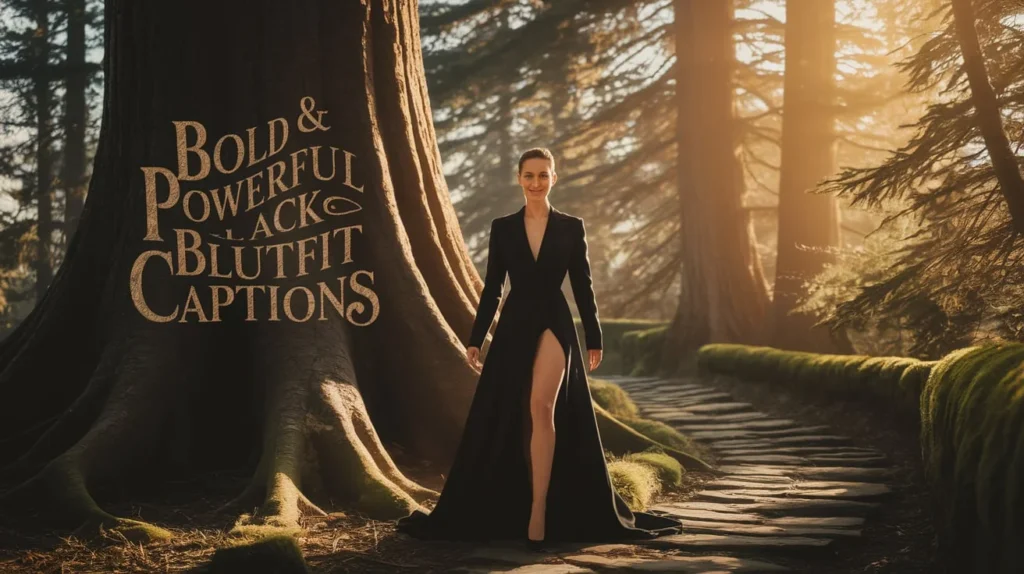 Bold & Powerful Black Outfit Captions