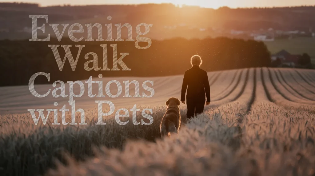 Evening Walk Captions with Pets