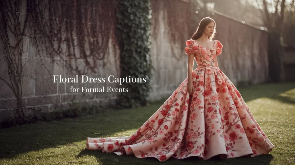 Floral Dress Captions for Formal Events