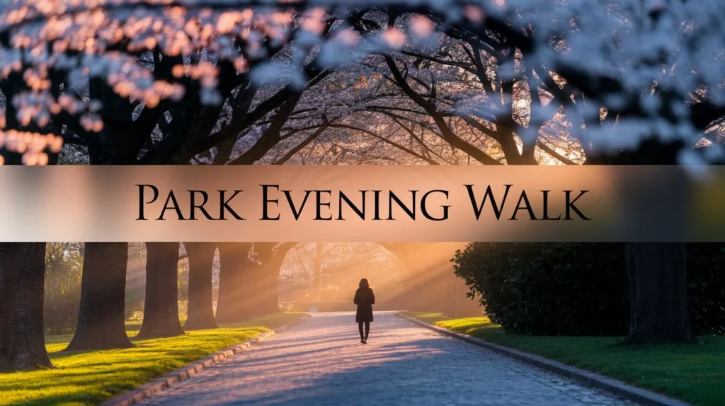 Park Evening Walk Captions