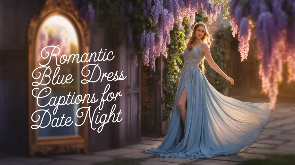 Romantic Blue Dress Captions for Date Night