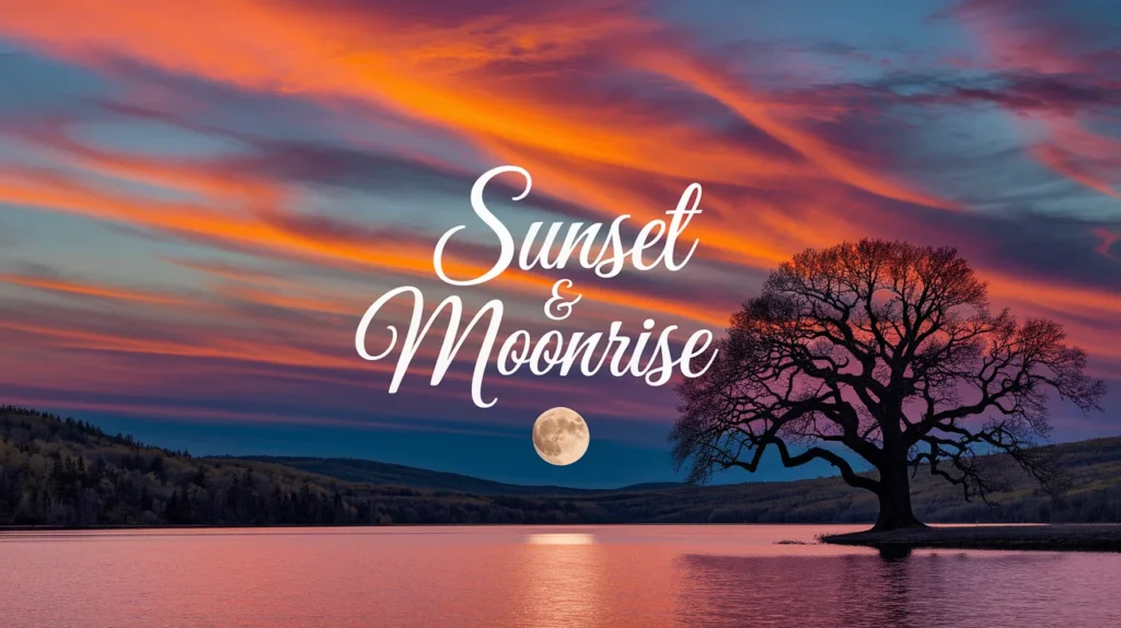 Sunset and Moonrise Captions