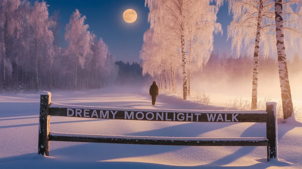 Dreamy Moonlight Walk Captions