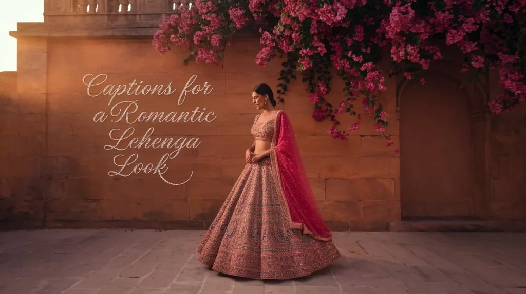 Captions for a Romantic Lehenga Look