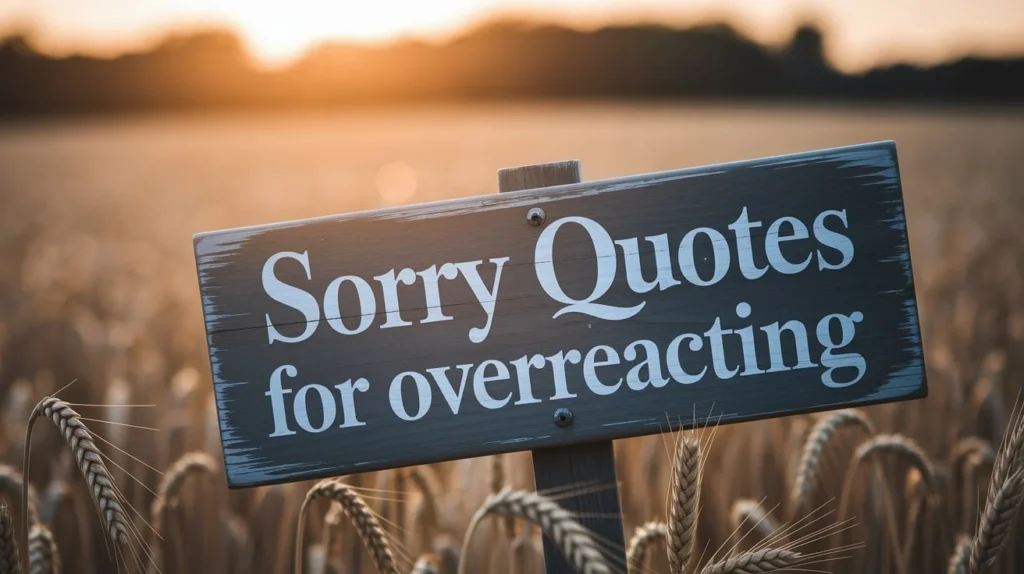 Sorry Quotes for Overreacting